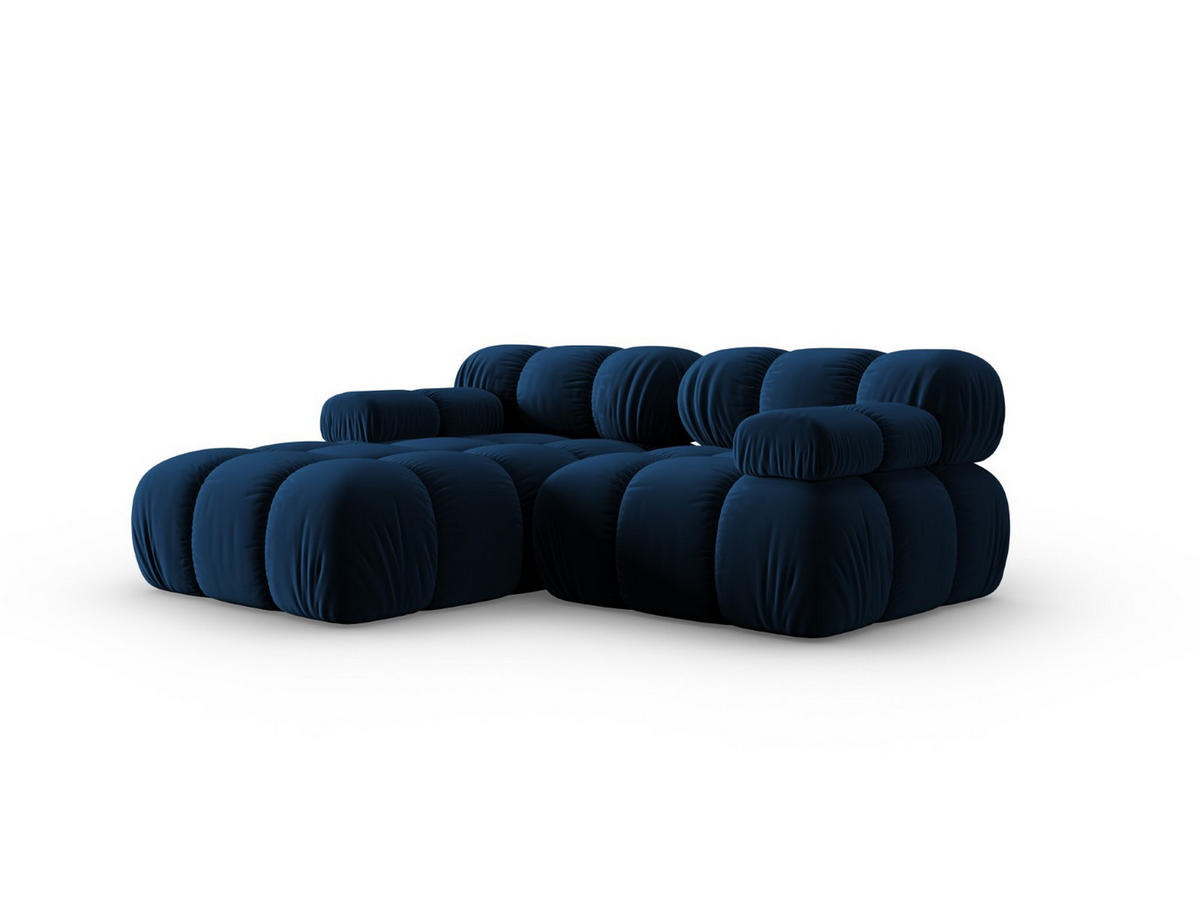 MODULARES-ECKSOFA links Bellis aus Samt königsblau 3 Sitzplätze - Blau, Textil (157/191cm) - Micadoni