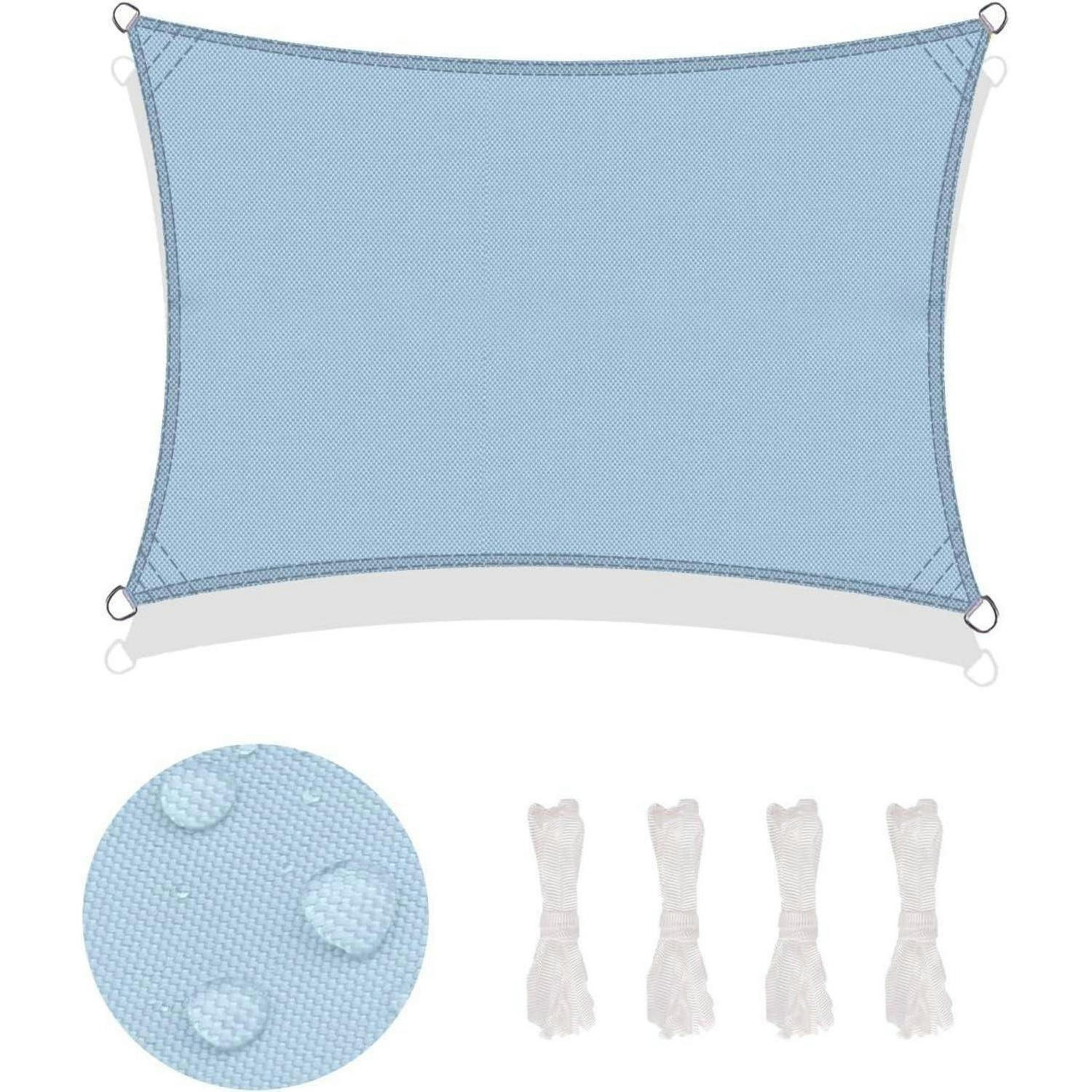 SONNENSEGEL 200 x 300 cm Wasserdicht Blau - Hellblau, Textil (20/35cm)