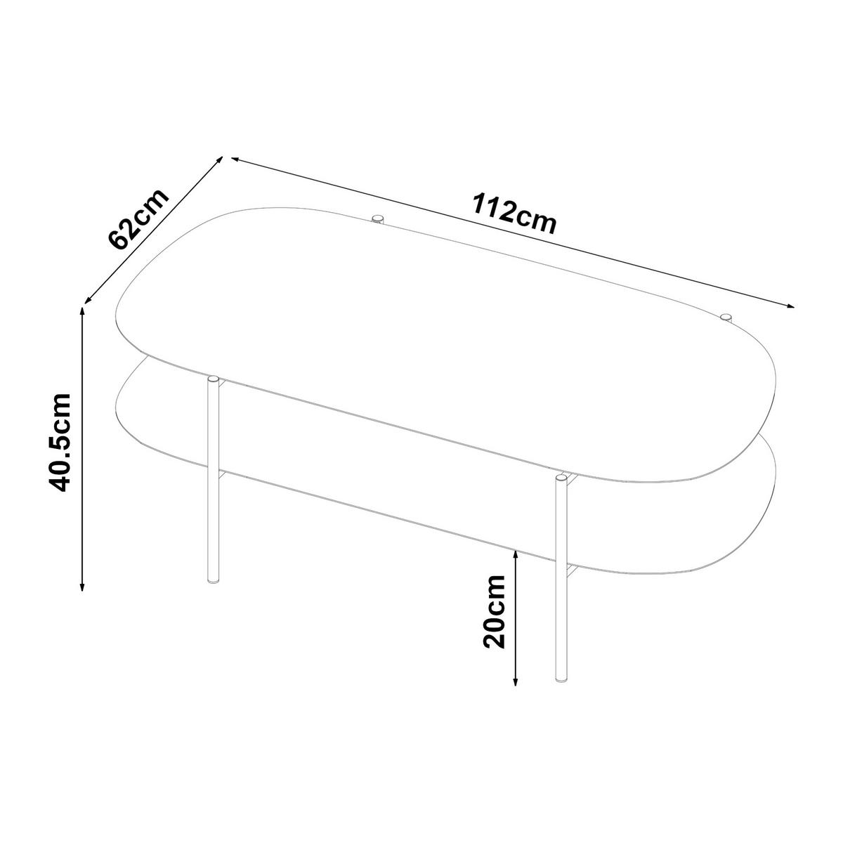 COUCHTISCH Enebakk 112/62/41 cm - Schwarz, Metall (112/62/40.5cm) - [en.casa]