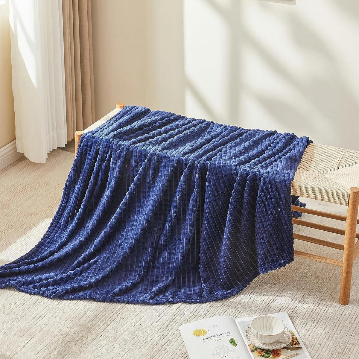 KUSCHELDECKE 150 x 200 cm Marineblau - Dunkelblau, Textil (150/200cm)