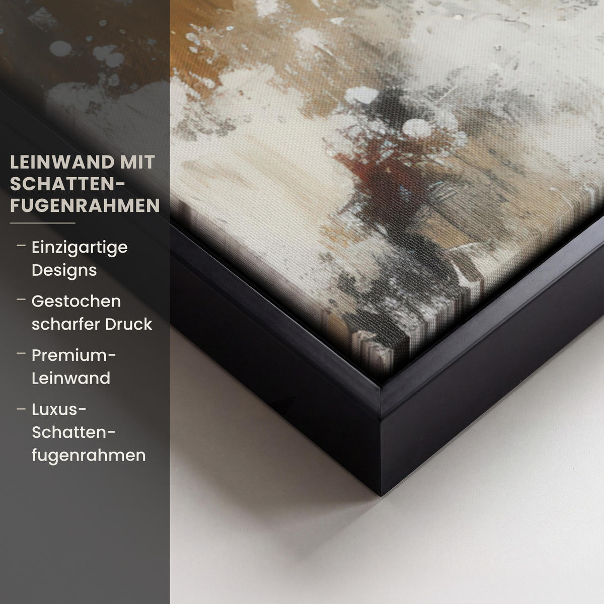 LEINWAND Bilder mit Rahmen - Schneemann - Winter - Schnee - Beige - 50x50 - Weiß, Textil (50/50cm) - MuchoWow