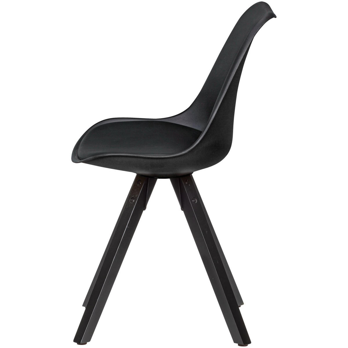 ESSZIMMERSTUHL Stoffbezug mit Holzgestell Modern gepolstert, Schwarz 49x52x87 cm - Schwarz, Holz/Kunststoff (49/87/52cm) - KADIMA DESIGN