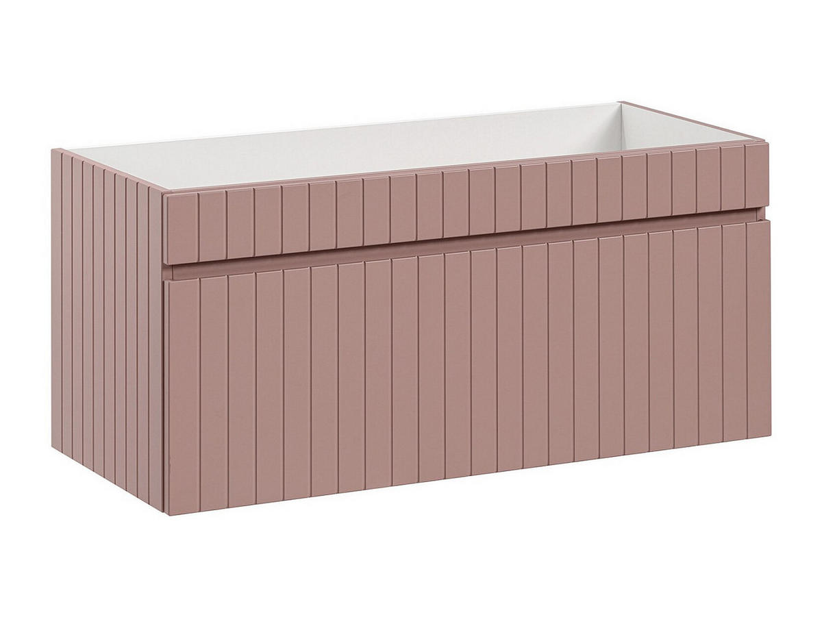 WASCHBECKENUNTERSCHRANK hängend - Streifen-Optik - Rosa - 100 cm - SATARA - Pink, Holz (100/46/46cm) - Vente-Unique
