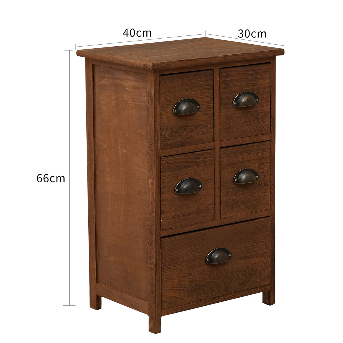 SIDEBOARD Braun 30/40/66 cm - Braun, Holz (30/66/40cm) - Mobili Rebecca