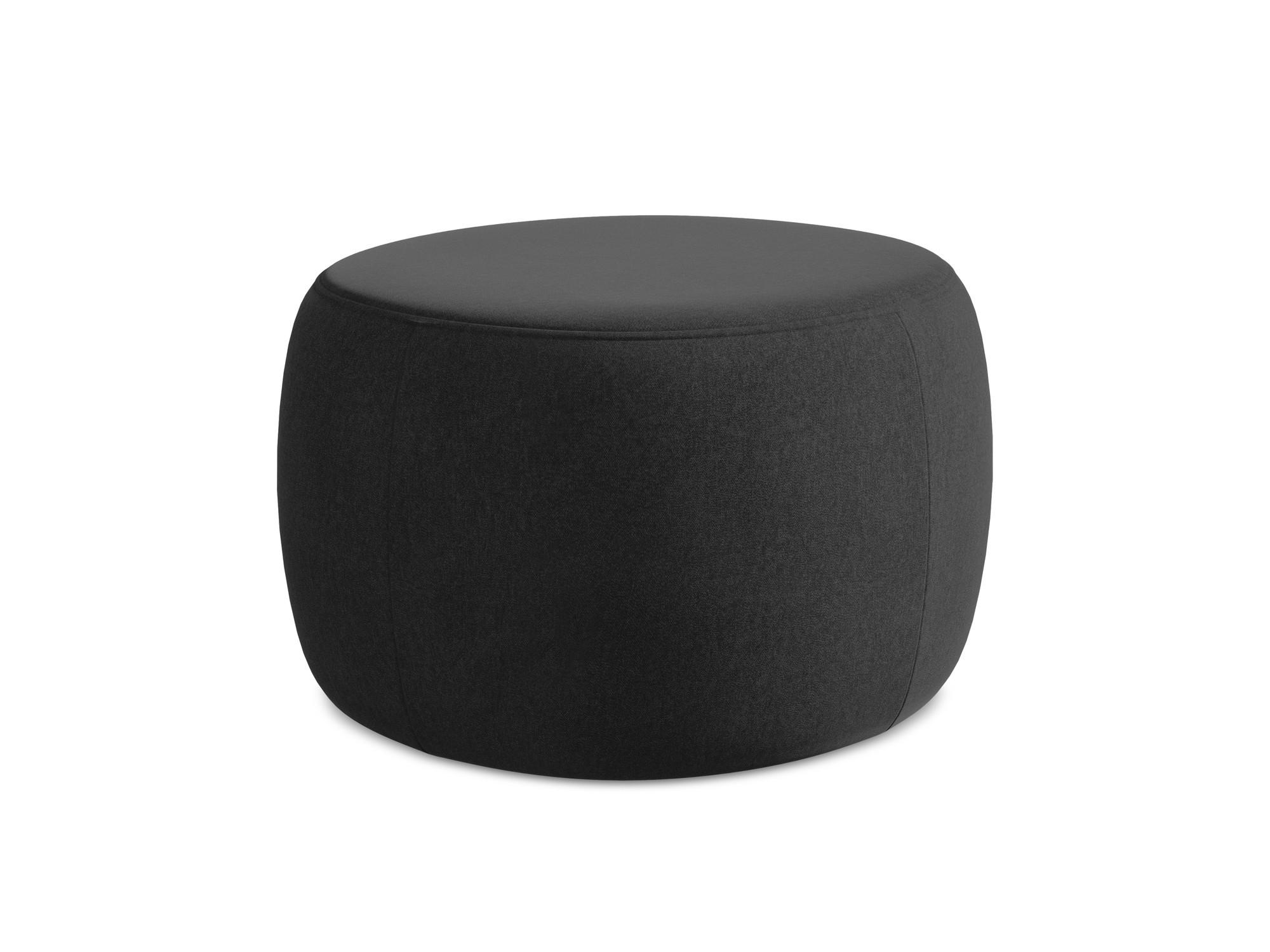 POUF Samt Stoff Schwarz - Schwarz/Grau, Kunststoff/Textil (76/44/67cm) - Makamii