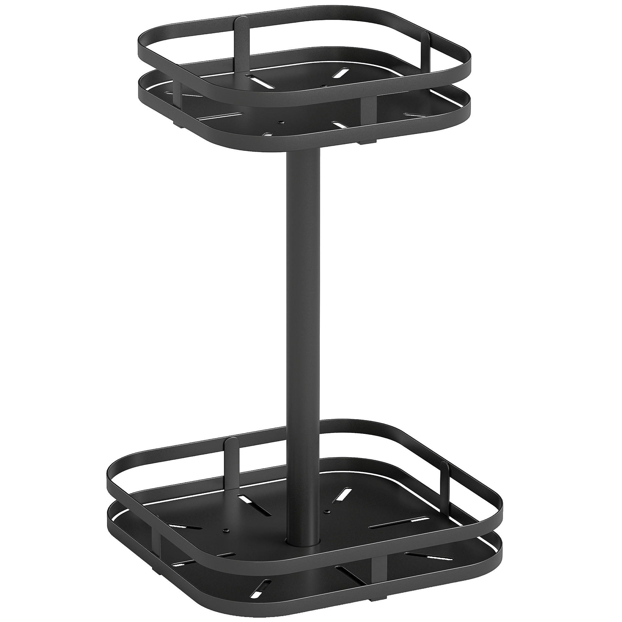 GEWÜRZREGAL Metall Schwarz - Schwarz, Metall (24/38/24cm) - HOMCOM