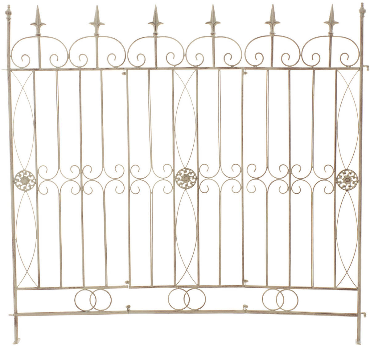 GARTENZAUN Metall antik-creme - Creme, Metall (124/116cm) - CLP