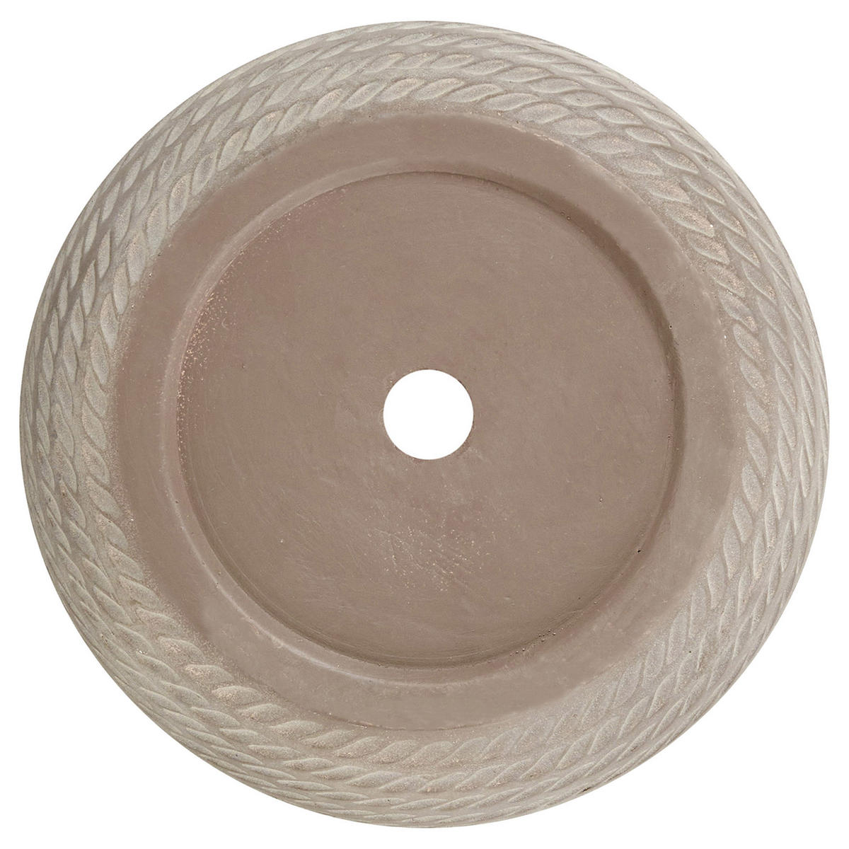 KVĚTINÁČ taupe kulatý 27/27/32 cm Livadia - béžová, přírodní materiály (32cm) - Beliani