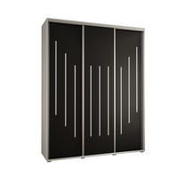 SCHWEBETÜRENSCHRANK 235,2/200/45 3-türig - Silberfarben/Schwarz, Holz/Metall (200/235/45cm) - Abiks Möbel