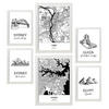 POSTER Set Mit 6 Von Ägypten Und Sidney Sammlung A3 & A4 Weißer Rahmen - Weiß, Papier (29/3cm) - Nacnic
