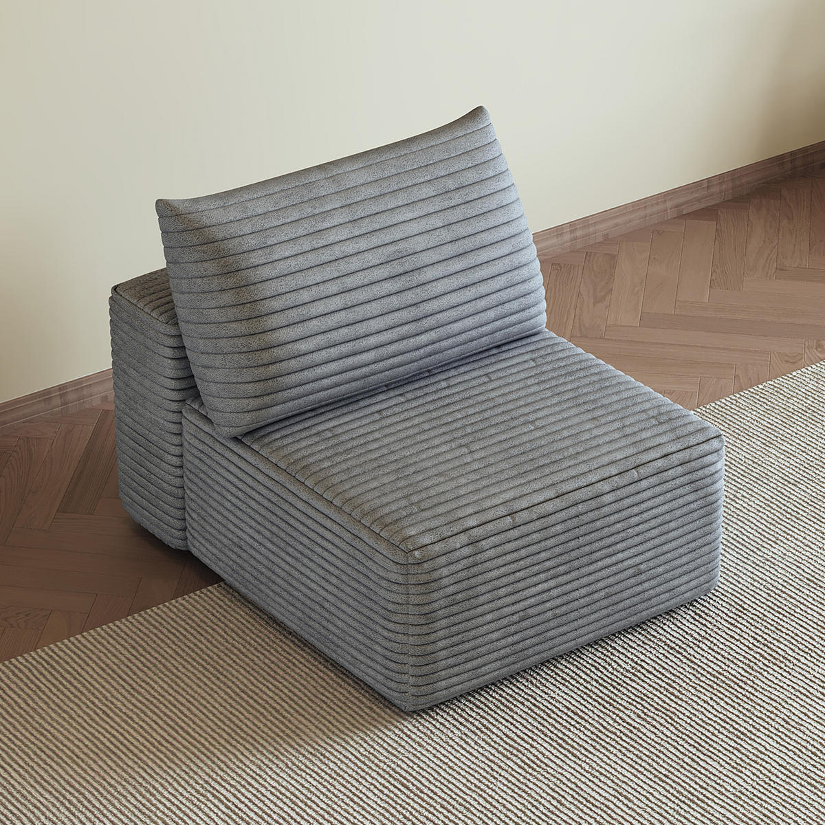 SOFAELEMENT DE-34752 1‑Sitzer‑Modul Grau - Grau, Textil (95/83/70cm) - ComfortXL