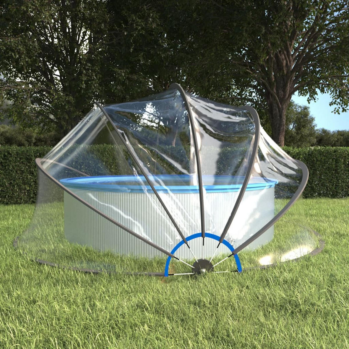 POOL-KUPPEL Rund 467/234 Cm Pvc - Transparent, Kunststoff (467/467cm) - vidaXL