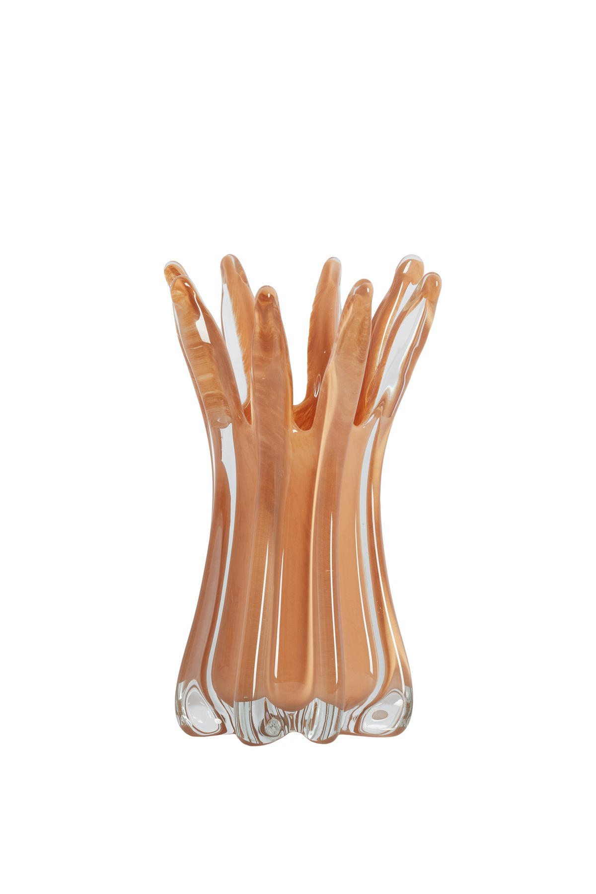 VAZE Relien Braun 15/15/25 cm - Braun, Glas (25cm) - Light & Living