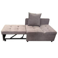 SOFABETT 177/68/65 cm Grau - Grau, Textil (68/65/177cm)