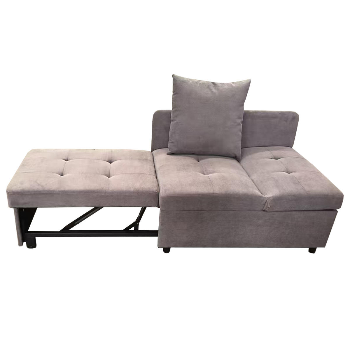 SCHLAFSOFA Leinenstoff mit 5-fach verstellbarer Rückenlehne Grau 177/68/65 cm - Graubraun, Textil (68/65/177cm) - Redom