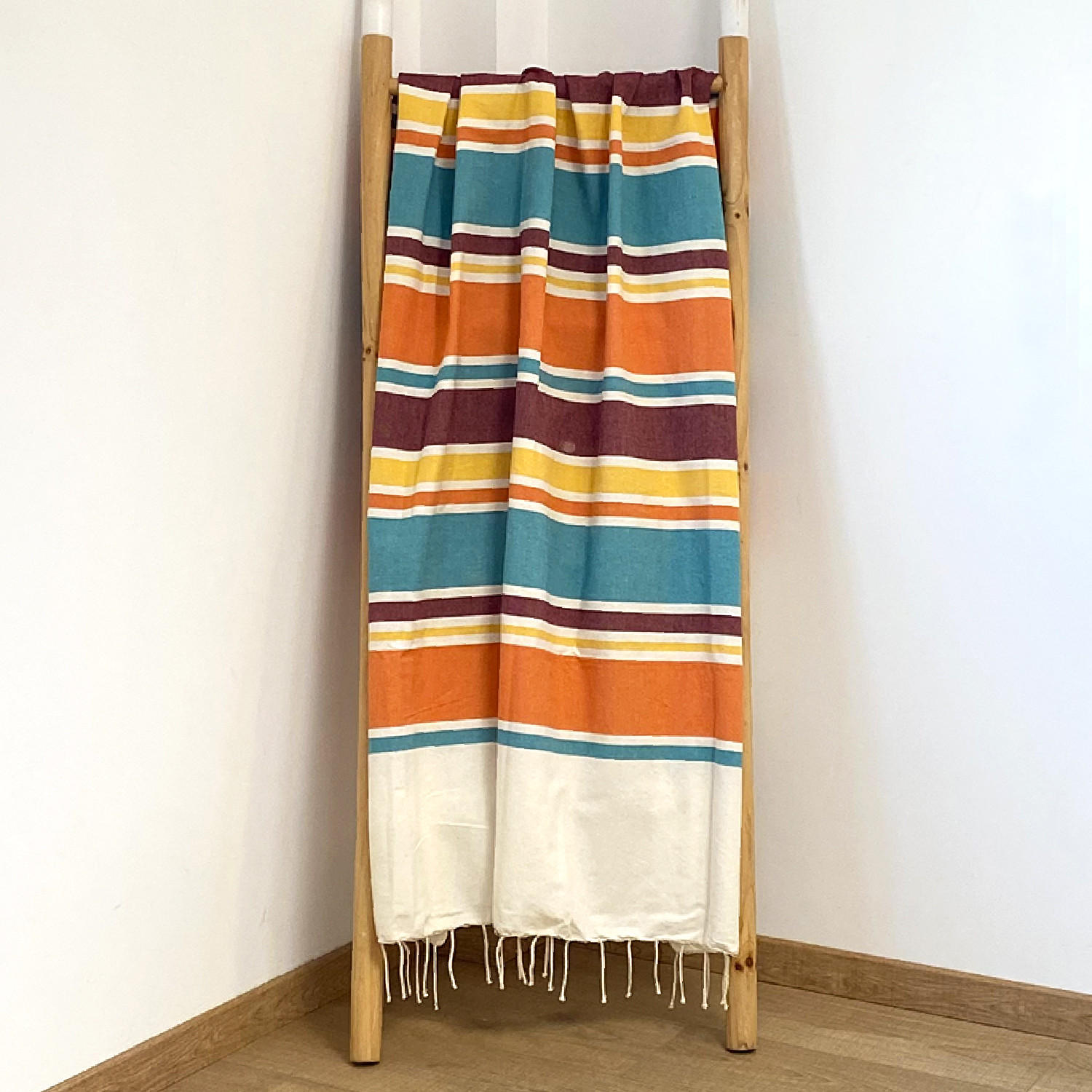 HAMMAMTUCH Traditionelle Helios 100x200 190g/m² orange - Orange, Textil (100/200cm) - LE COMPTOIR DE LA PLAGE
