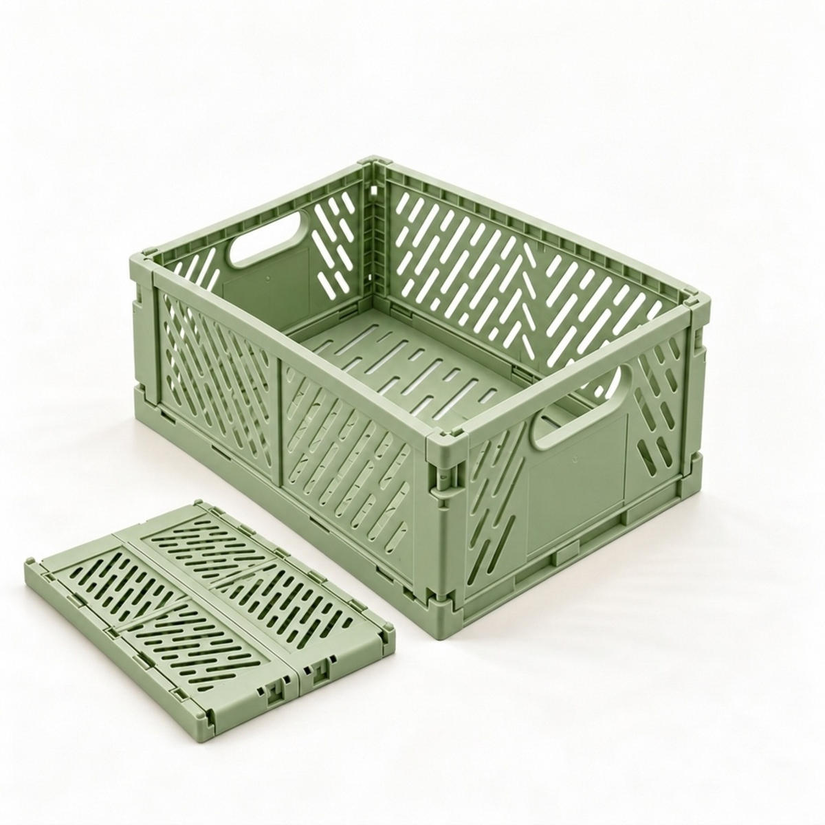 KLAPPBOX Salbei 4er-Set - Grün, Kunststoff (29/12/21cm) - Relaxdays