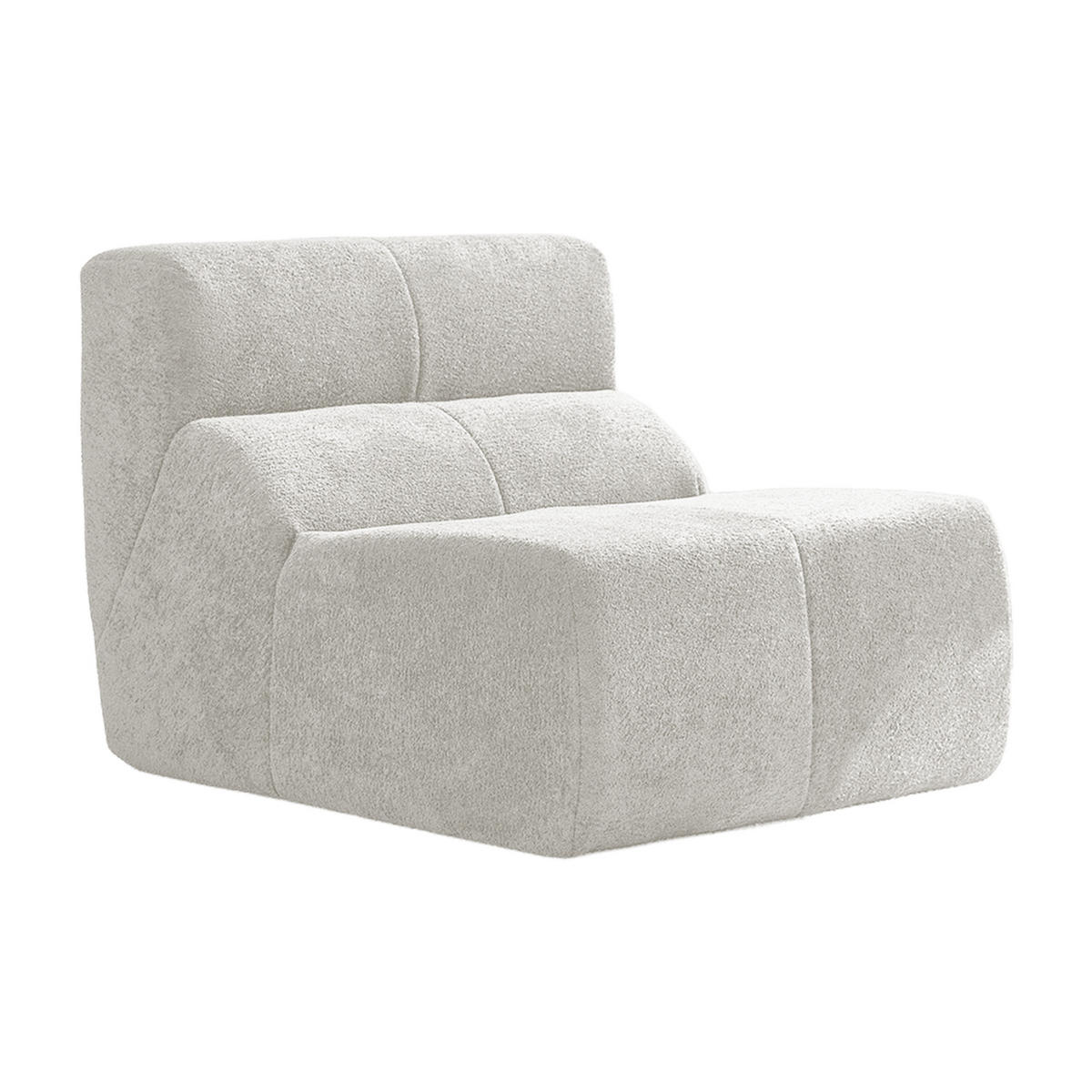 SESSEL Samt mit Regentropfen-Struktur Montagefrei - Weiß, Textil (93/79/109cm) - Urban Meuble