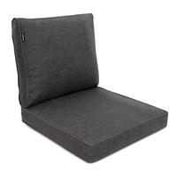 LOUNGEKISSEN Ilano Outdoor Sitz 70x70x8cm mit Rücken 70x40x15cm Graphitgrau (2tlg) - Graphitfarben, Textil (70/70cm) - BoMoe