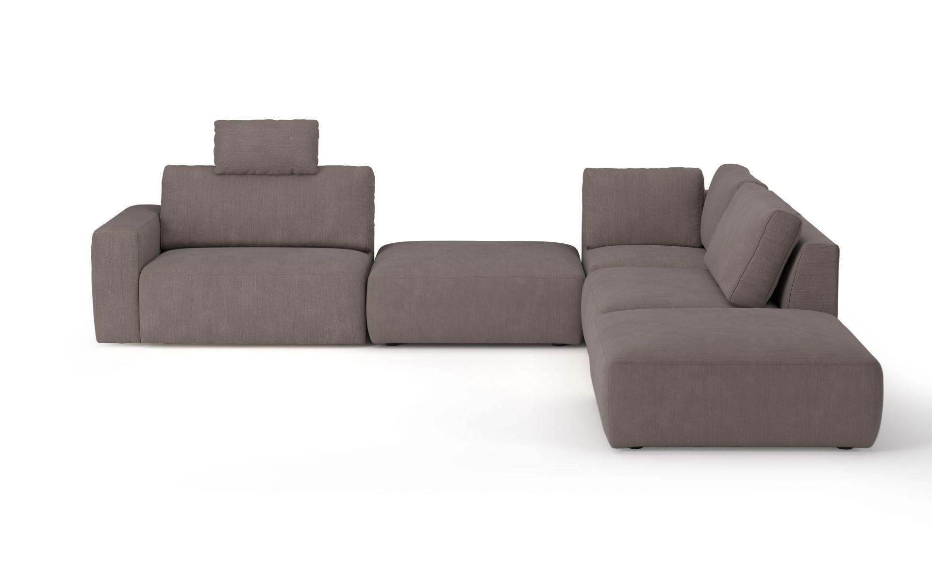 ECKSOFA hochwertige und außergewöhnliche Handwerkskunst - Taupe/Schwarz, Holz/Kunststoff (373/345cm) - Cotta