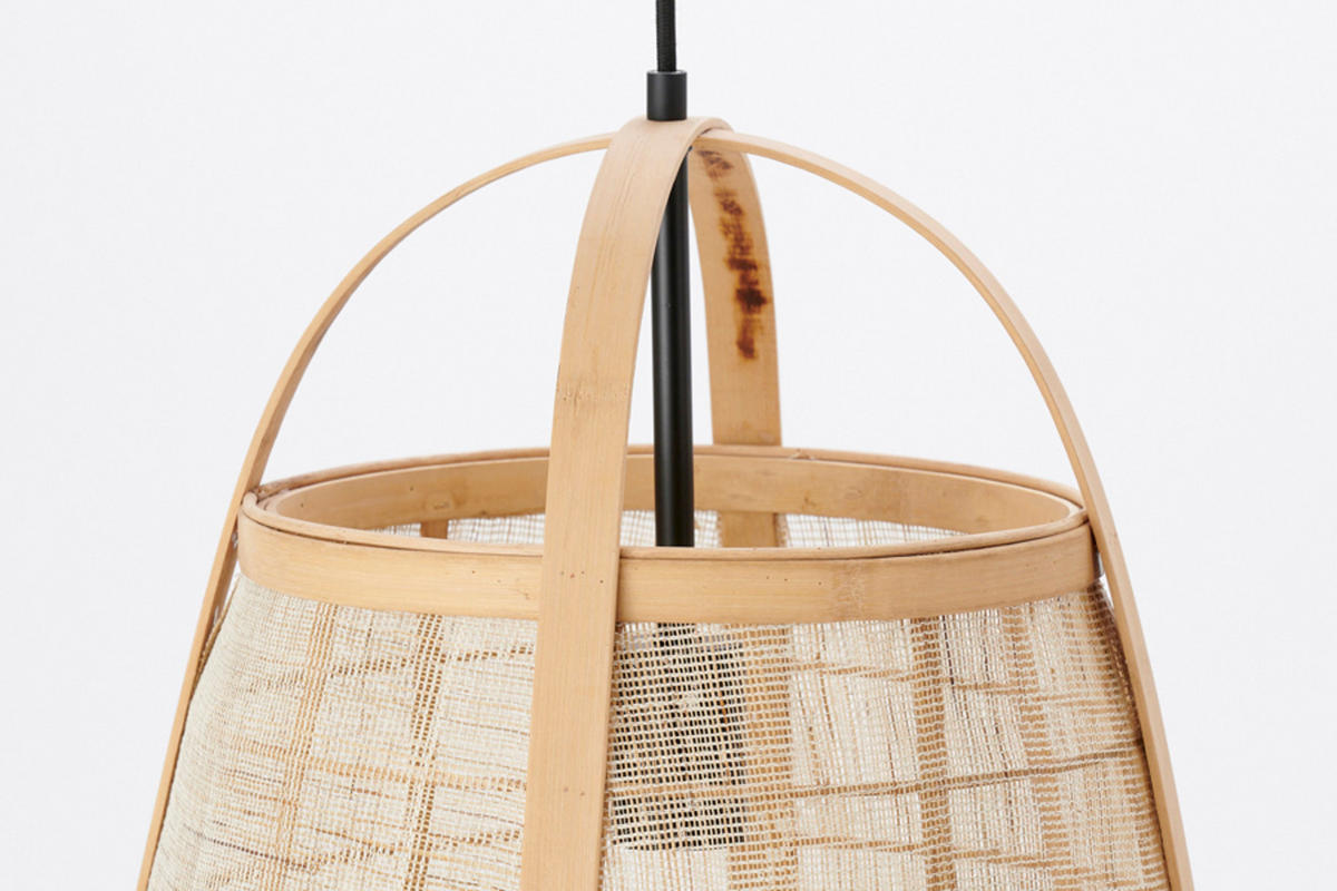 HÄNGELAMPE Jacinto Braun Ø38/50 cm - Braun, Holz (38/38/50cm) - Light & Living