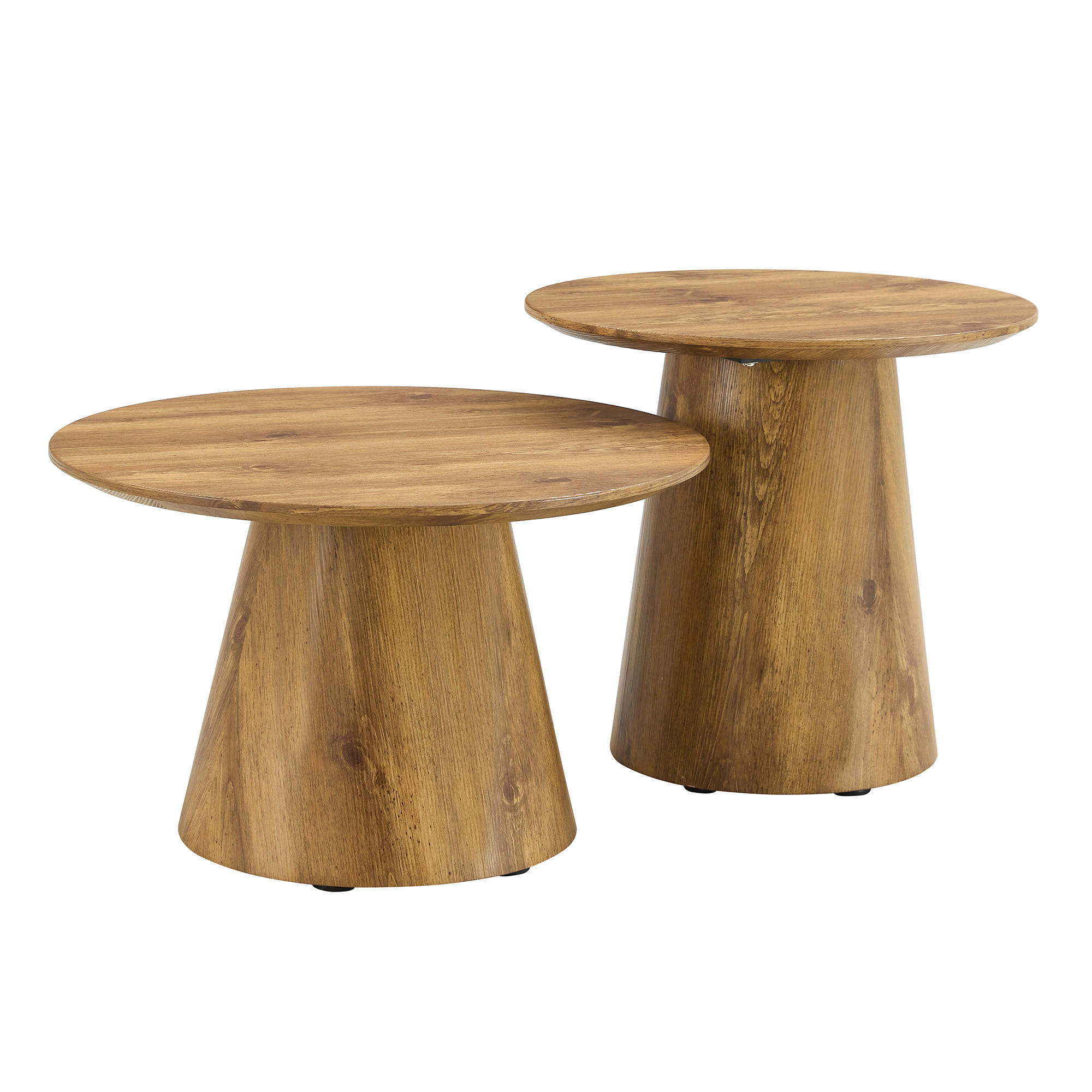 COUCHTISCH DE-211 Set 2-teilig, Eichefarben - Eichefarben, Holzwerkstoff (60/60/35cm) - ComfortXL