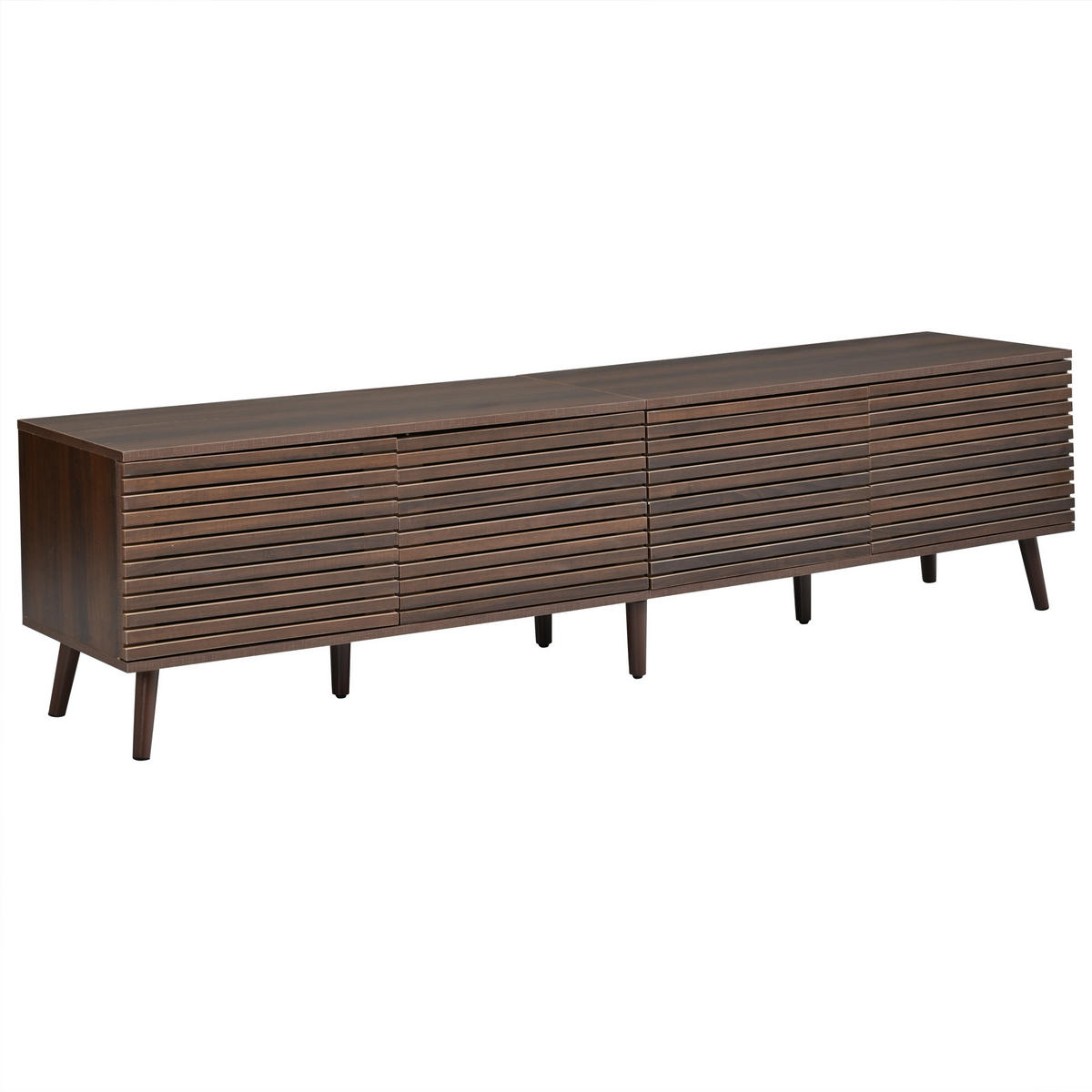 TV-SCHRANK 180/40/46 cm Walnussholzfarbe mit 4 Türen und Kabeldurchführung - Nussbaumfarben, Holzwerkstoff (180/46/40cm) - Oxeza