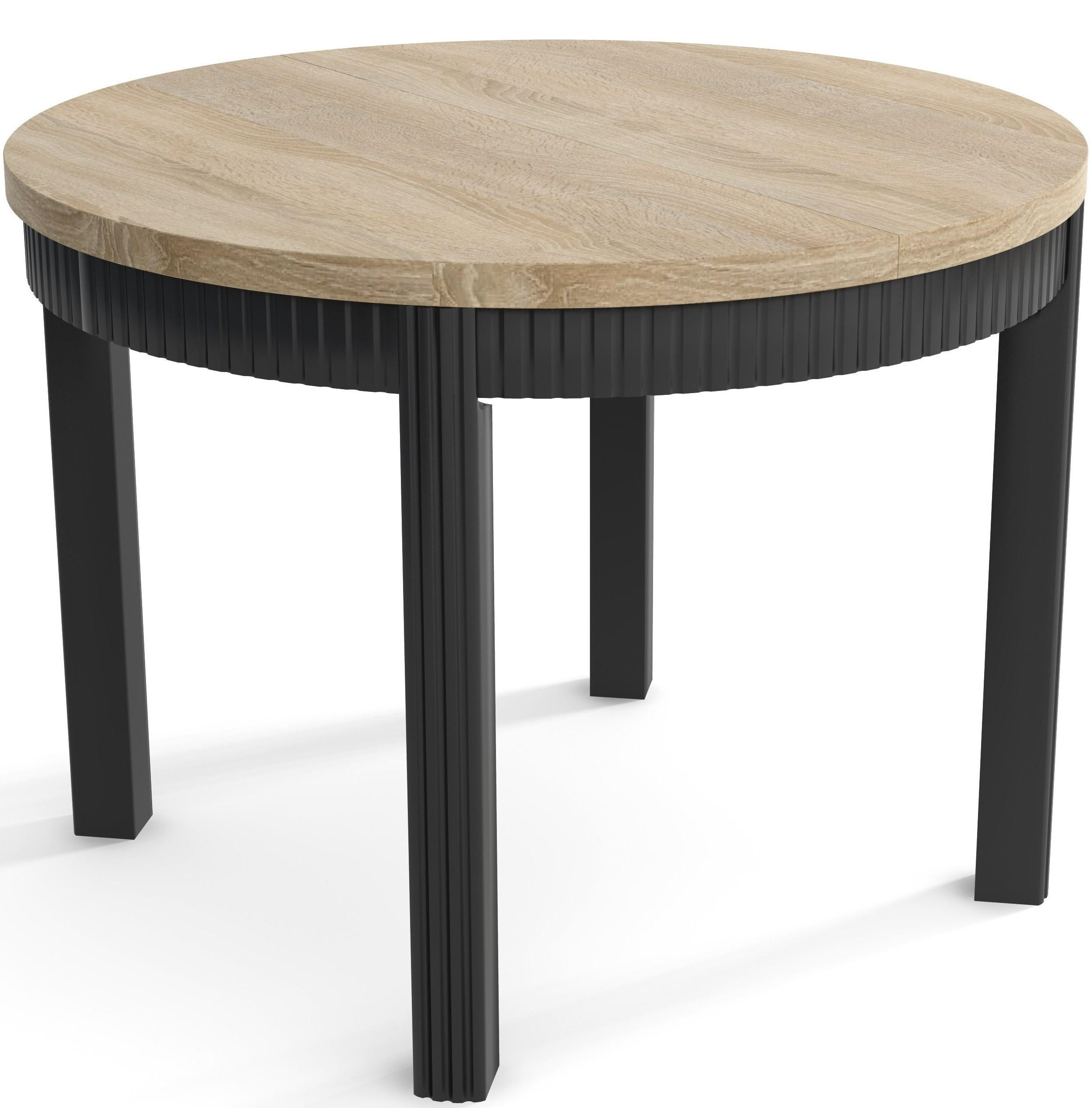 TISCH Schwarz KIKI Ausziehbar - Eichefarben/Schwarz, Holzwerkstoff (65/90/77cm) - Sepro Meble