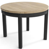 TISCH Schwarz KIKI Ausziehbar - Eichefarben/Schwarz, Holzwerkstoff (65/90/77cm) - Sepro Meble