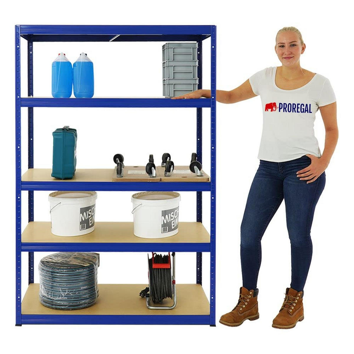 SCHWERLASTREGAL Big Elephant M 180x120x60 cm Fachlast 250 kg Blau - Blau, Metall (120/180/60cm) - PROREGAL