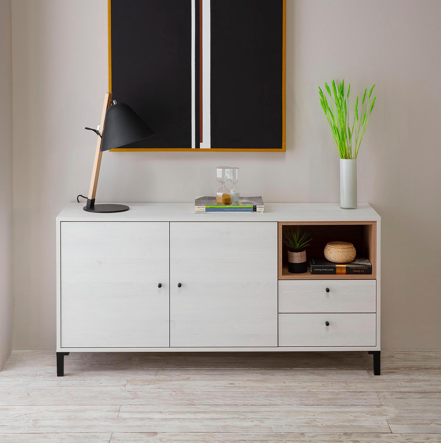 Thumbnail - Xxxl Sideboard, Weiß, Holzwerkstoff, Rechteckig, 136x67x40 cm, Wohnzimmer, Kommoden & Sideboards, Sideboards