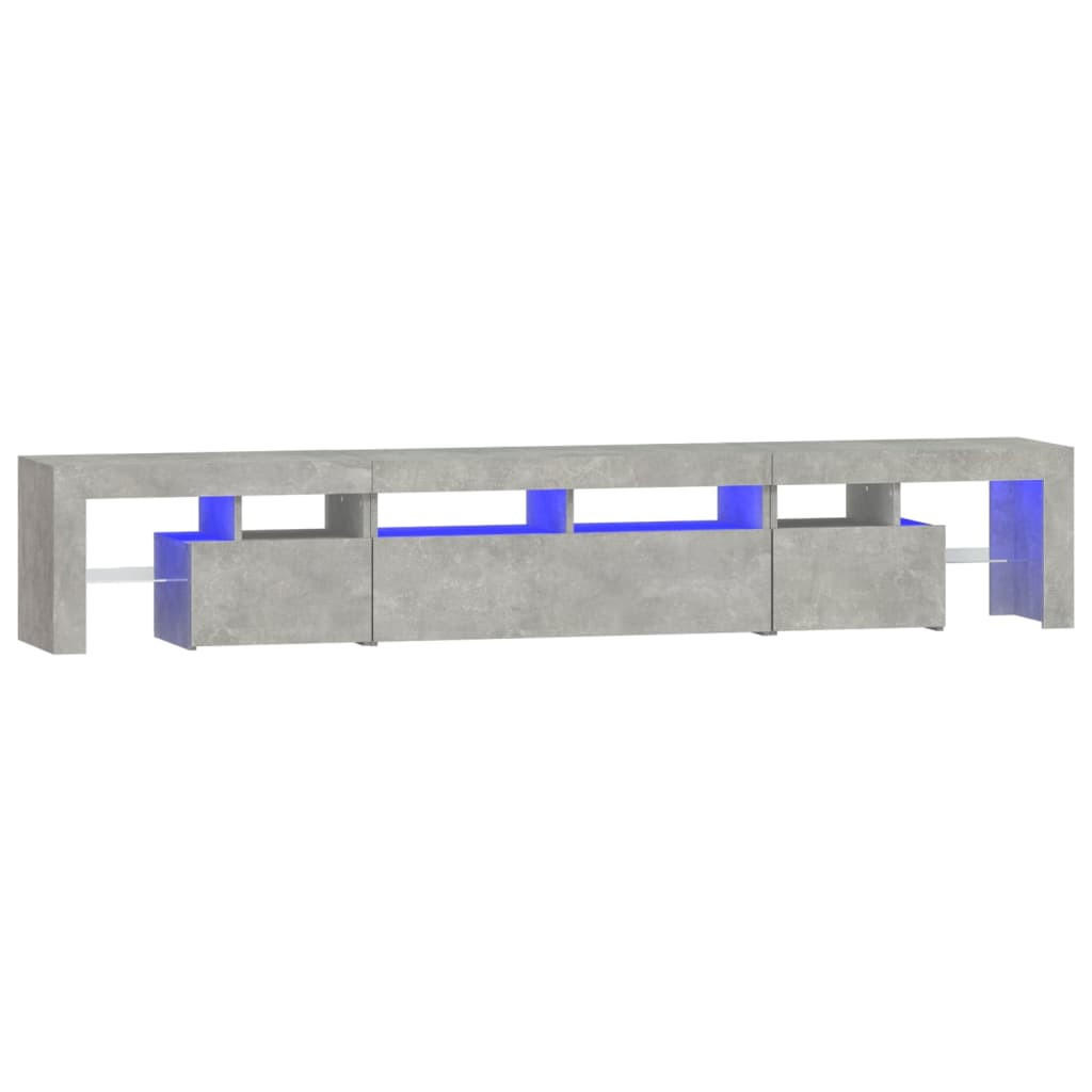LOWBOARD mit Led-Leuchten 230/36,5/40 cm aus Holzwerkstoff in Betongrau - Hellgrau, Holz (230/40/36.5cm) - vidaXL