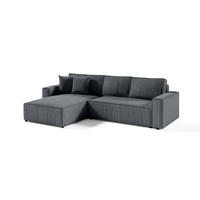 ECKSOFA Couch Sofagarnitur Sekwana L-form Anthrazit - Anthrazit, Naturmaterialien (294/185cm) - Fedve