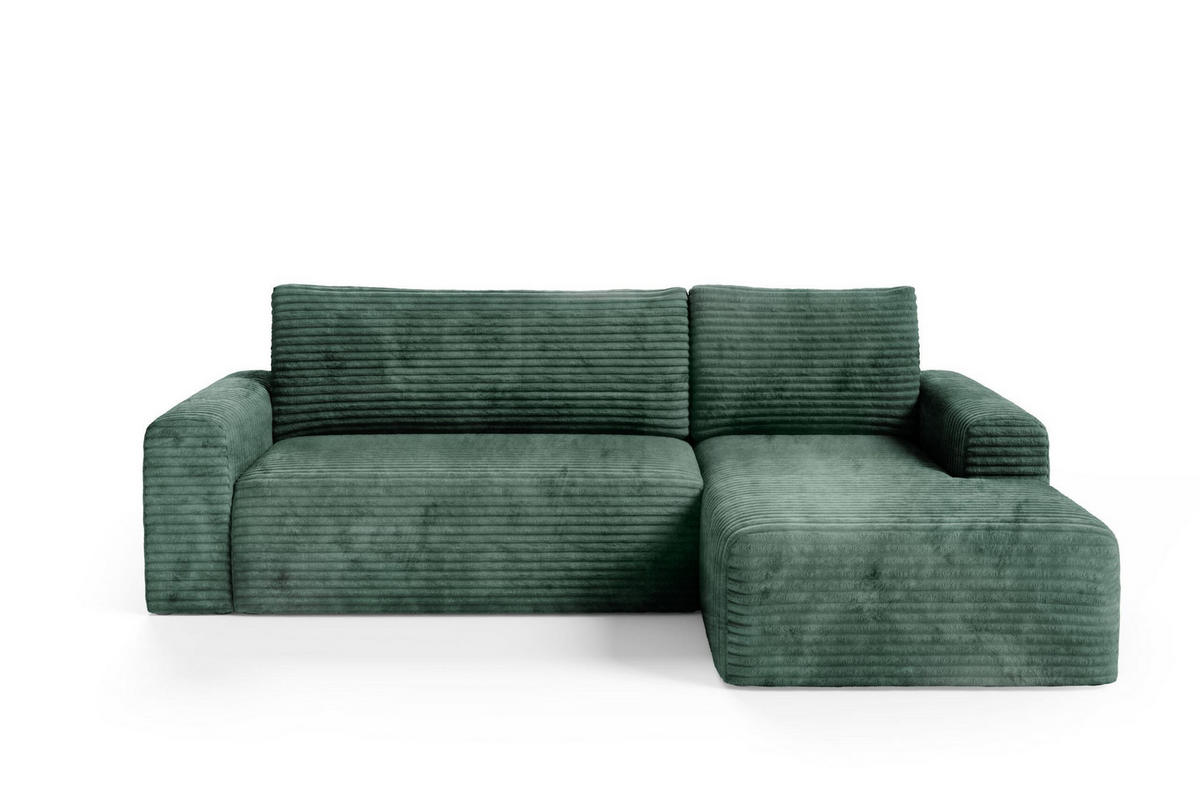ECKSOFA mit Schlaffunktion Grün - Grün, Textil (268/163cm) - Furnisell