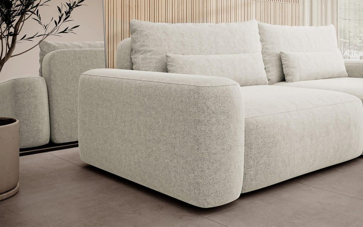 POHOVKA Carnos Krémová 3-místná - černá/krémová, textil/plast (257/82/105cm) - Selsey