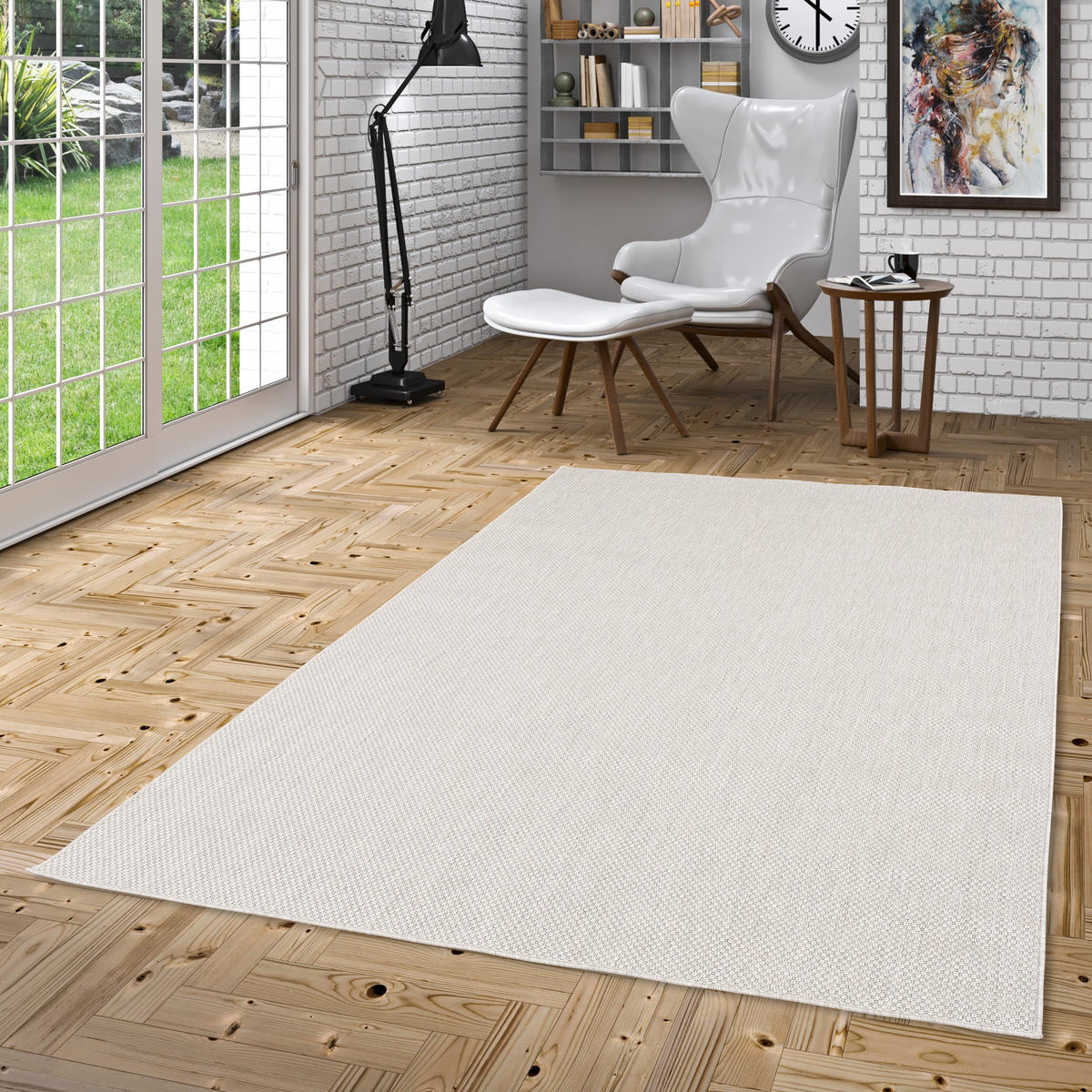 IN & OUTDOOR TEPPICH FLACHGEWEBE VALENCIA MIX - Silberfarben, Textil (140/200cm) - Pergamon