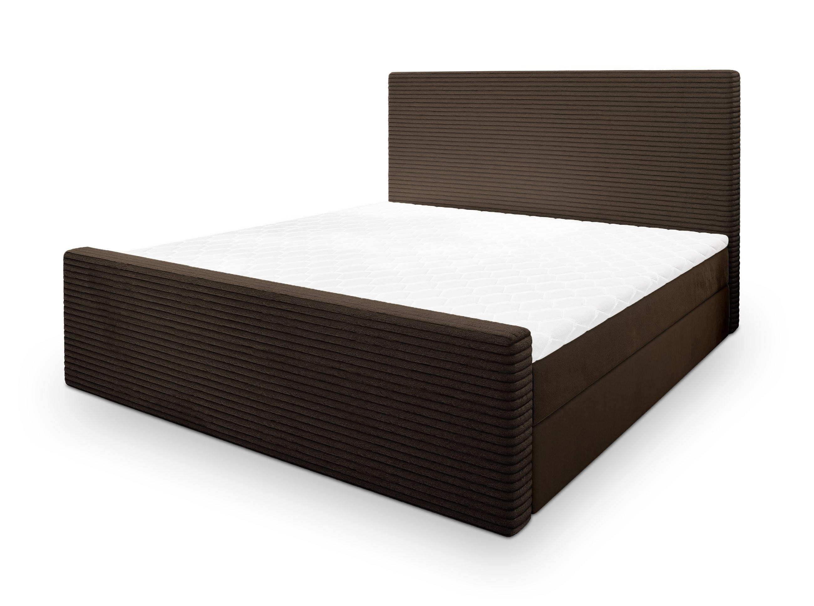 POSTEL BOXSPRING ALORIA 160x200 cm, s matrací a úložným prostorem, hnědá - hnědá, kompozitní dřevo/textil (160/200cm) - MASSENO