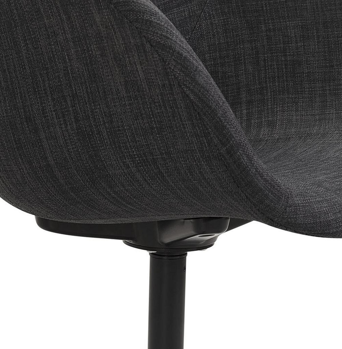 BÜRODREHSTUHL Stoff mit ergonomischer Form und 360° Drehfunktion VENIXA, Anthrazit 59x59x85 cm - Anthrazit/Schwarz, Textil/Metall (59/85/59cm) - KADIMA DESIGN