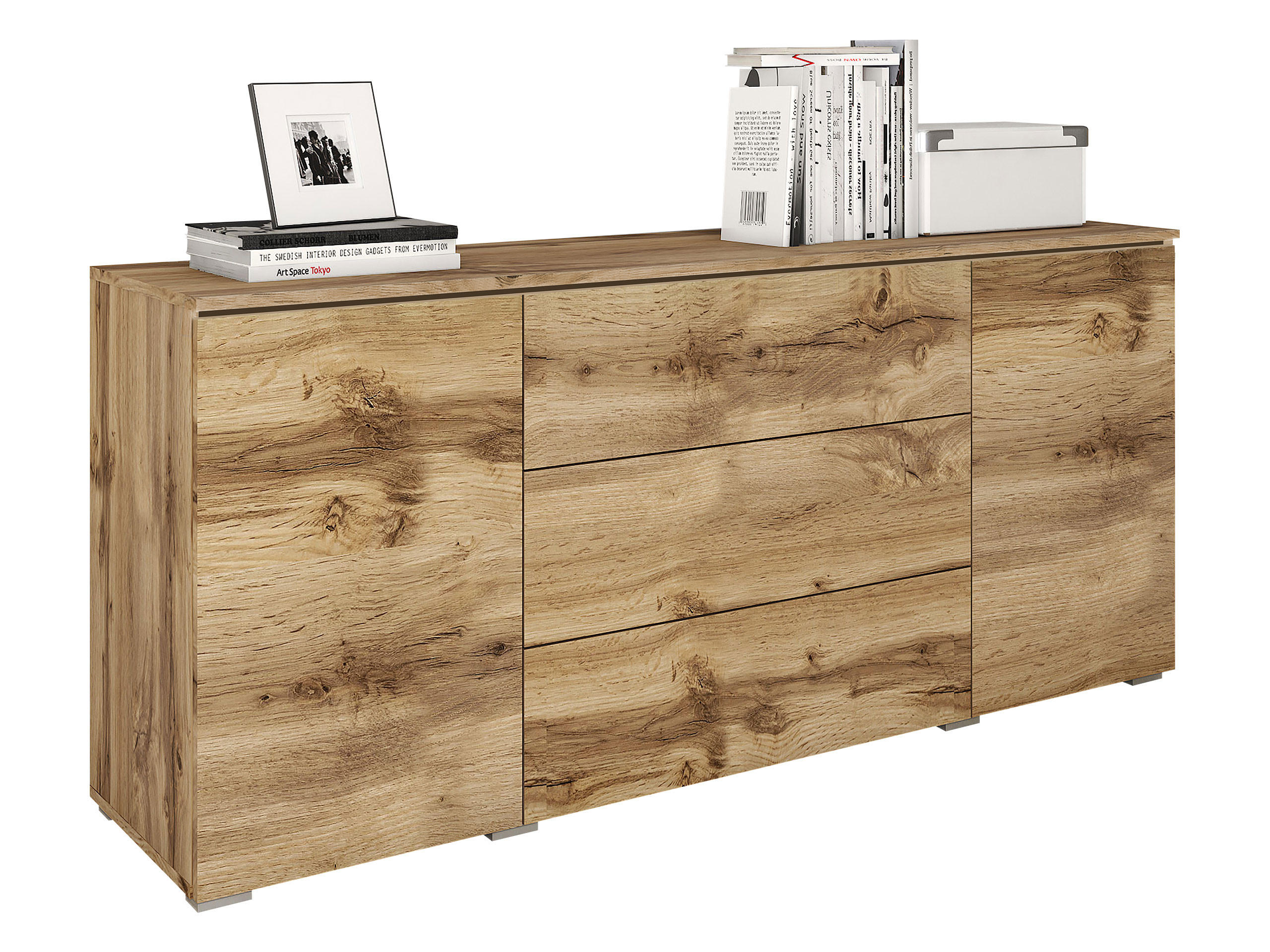 Mirjan24 Sideboard Eiche Wotan 150x66x40 cm