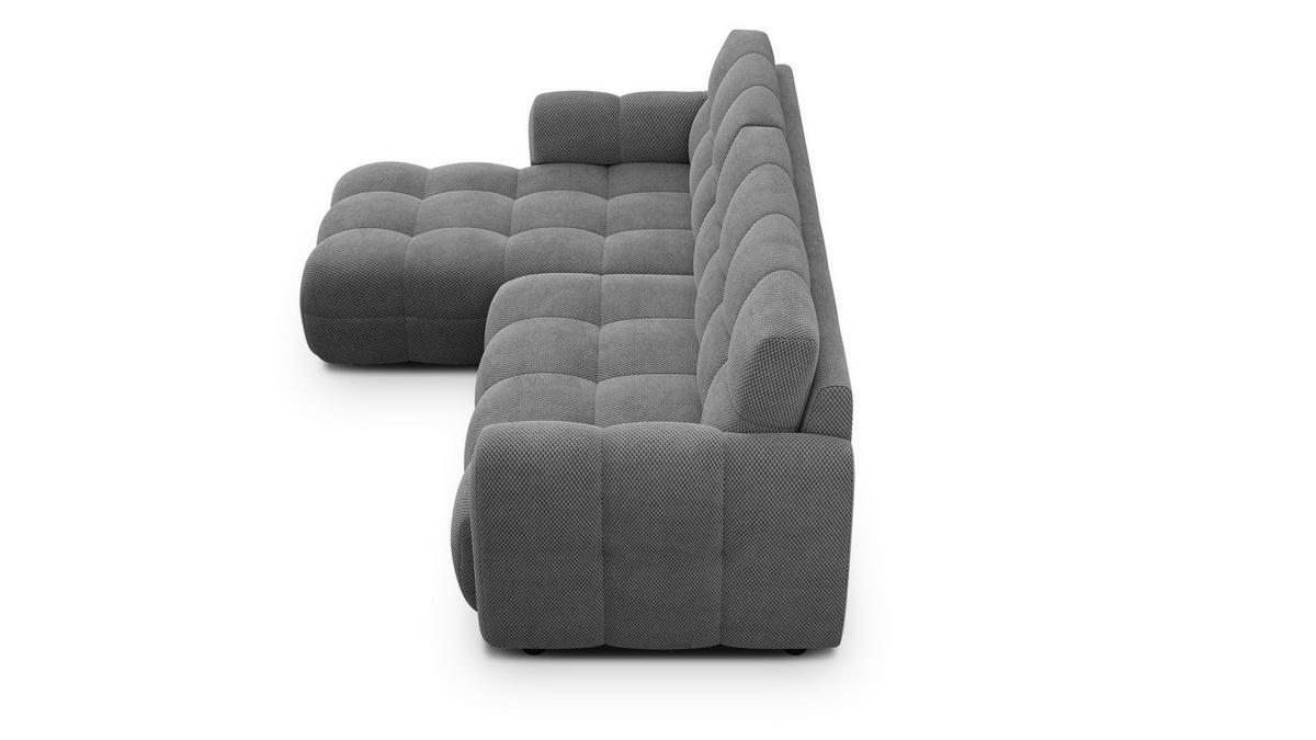 ECKSOFA MELLOW 3-Sitzer, grau - Schwarz/Grau, Holz/Textil (232/156cm) - Courtois Laville