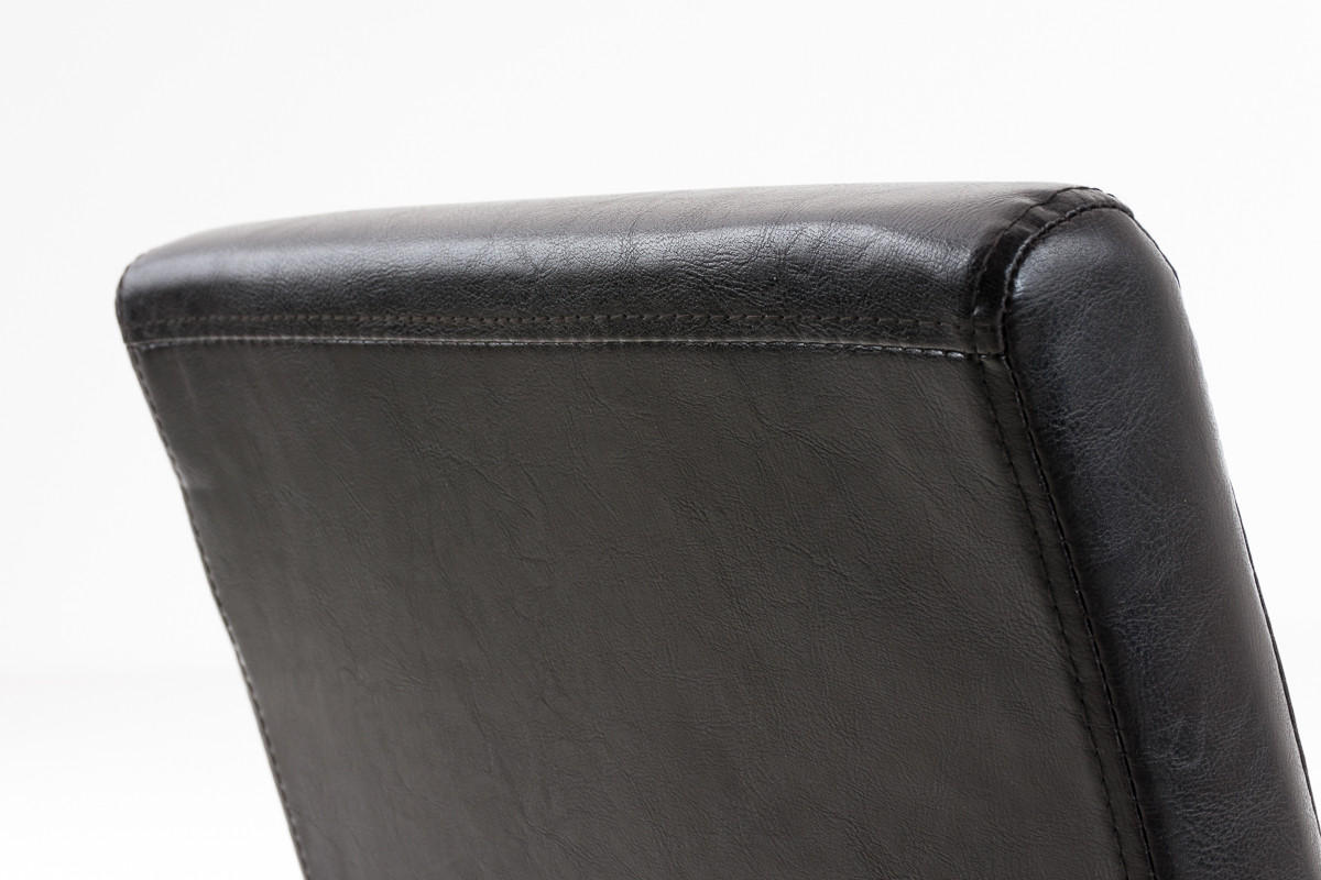STUHL Lederlook braun - Schwarz/Braun, Holz/Textil (41/91/47cm) - CLP