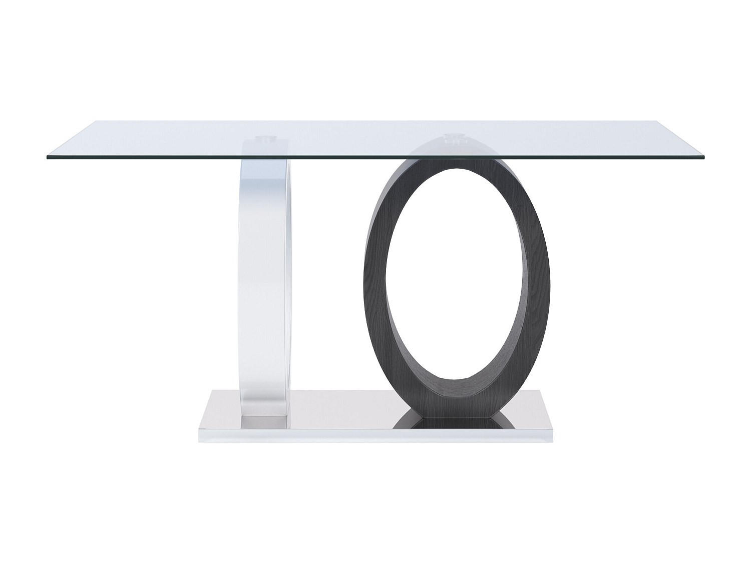 ESSTISCH - 6 Personen - Glas - Grau, Weiß - AYANE - Weiß/Grau, Glas (90/160/76cm) - Vente-Unique