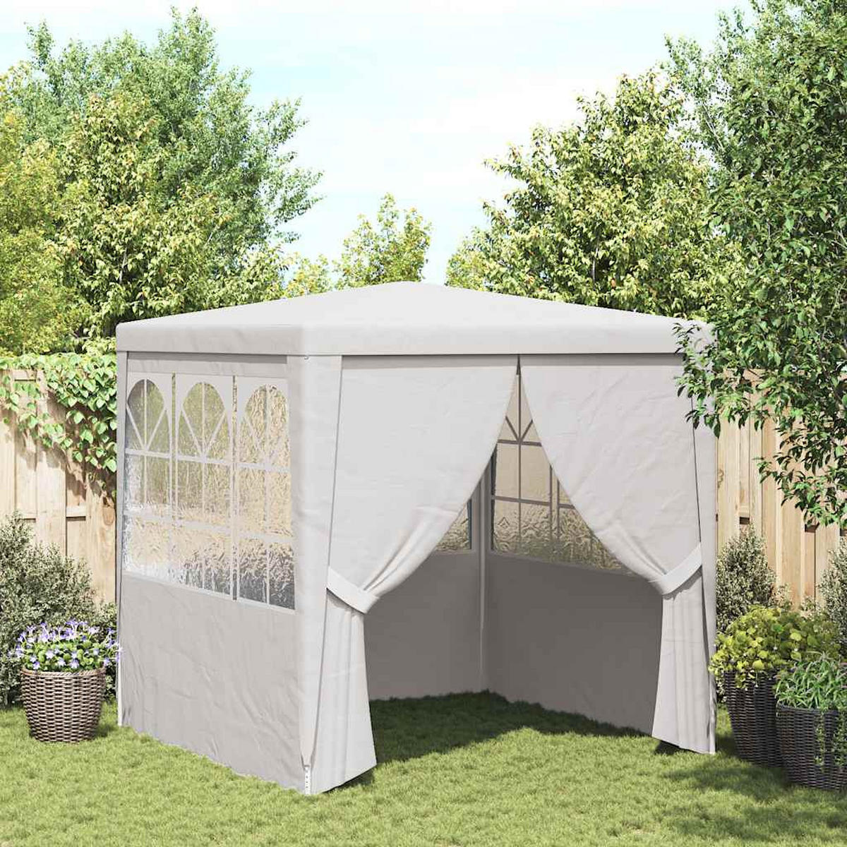PROFI-PARTYZELT Mit Seitenwänden 2/2M Weiss 90 G/M² - Weiß, Kunststoff (200/240/200cm) - vidaXL