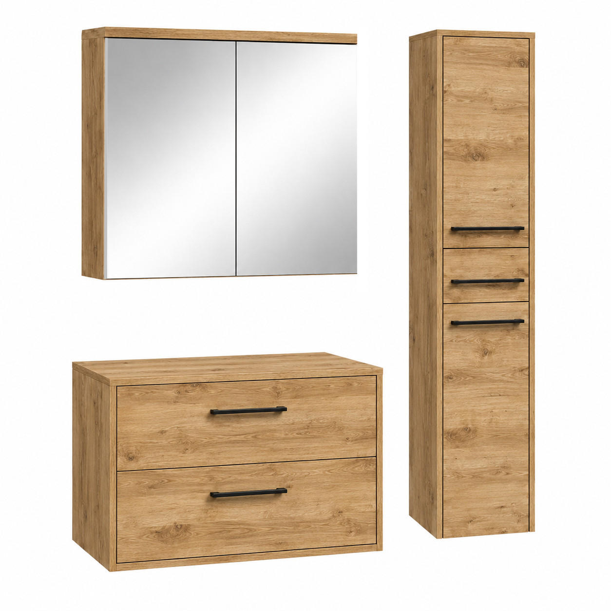 Badplaats Badmöbel-Set Eiche 80x46x46 cm