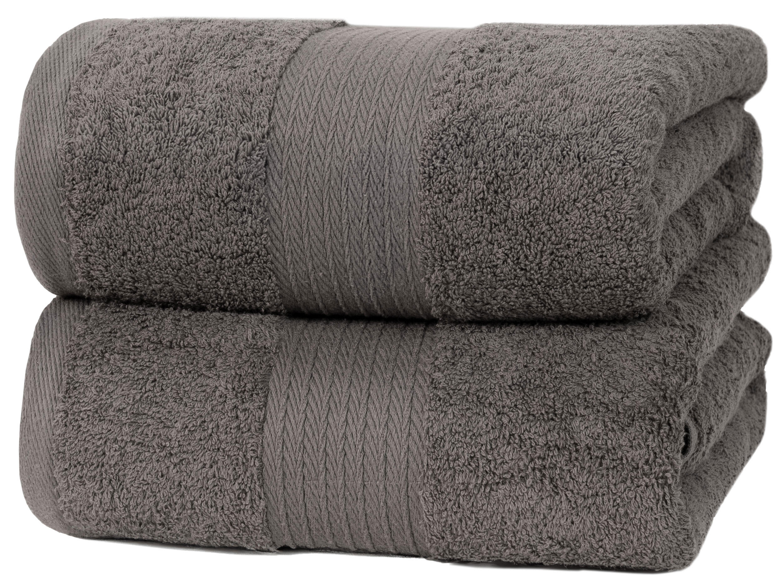 BADETUCH, 2er-Set, 100x150 cm, 100% Baumwolle, Grau - Anthrazit, Textil (100/150cm) - Zollner