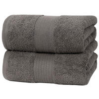 BADETUCH, 2er-Set, 100x150 cm, 100% Baumwolle, Grau - Anthrazit, Textil (100/150cm) - Zollner