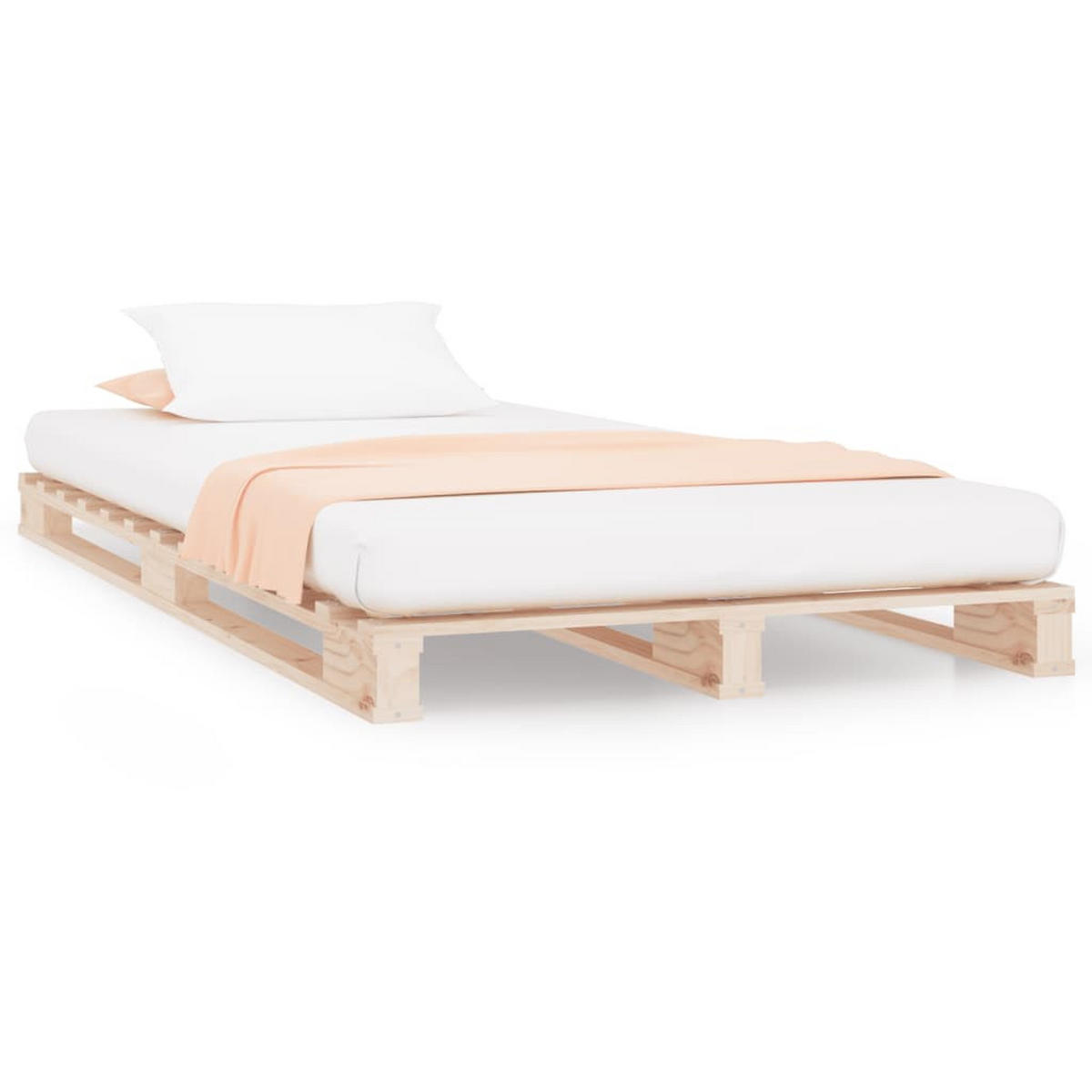PALETTENBETT 90x200 cm Massivholz Kiefer - Braun, Holz (90/200cm) - furnicato