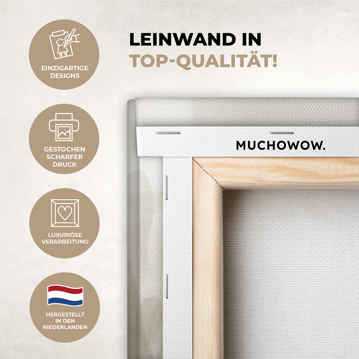 LEINWANDBILD Blume - Beige - Farbe - Schatten 30x20 cm - Creme, Textil (30/20cm) - MuchoWow