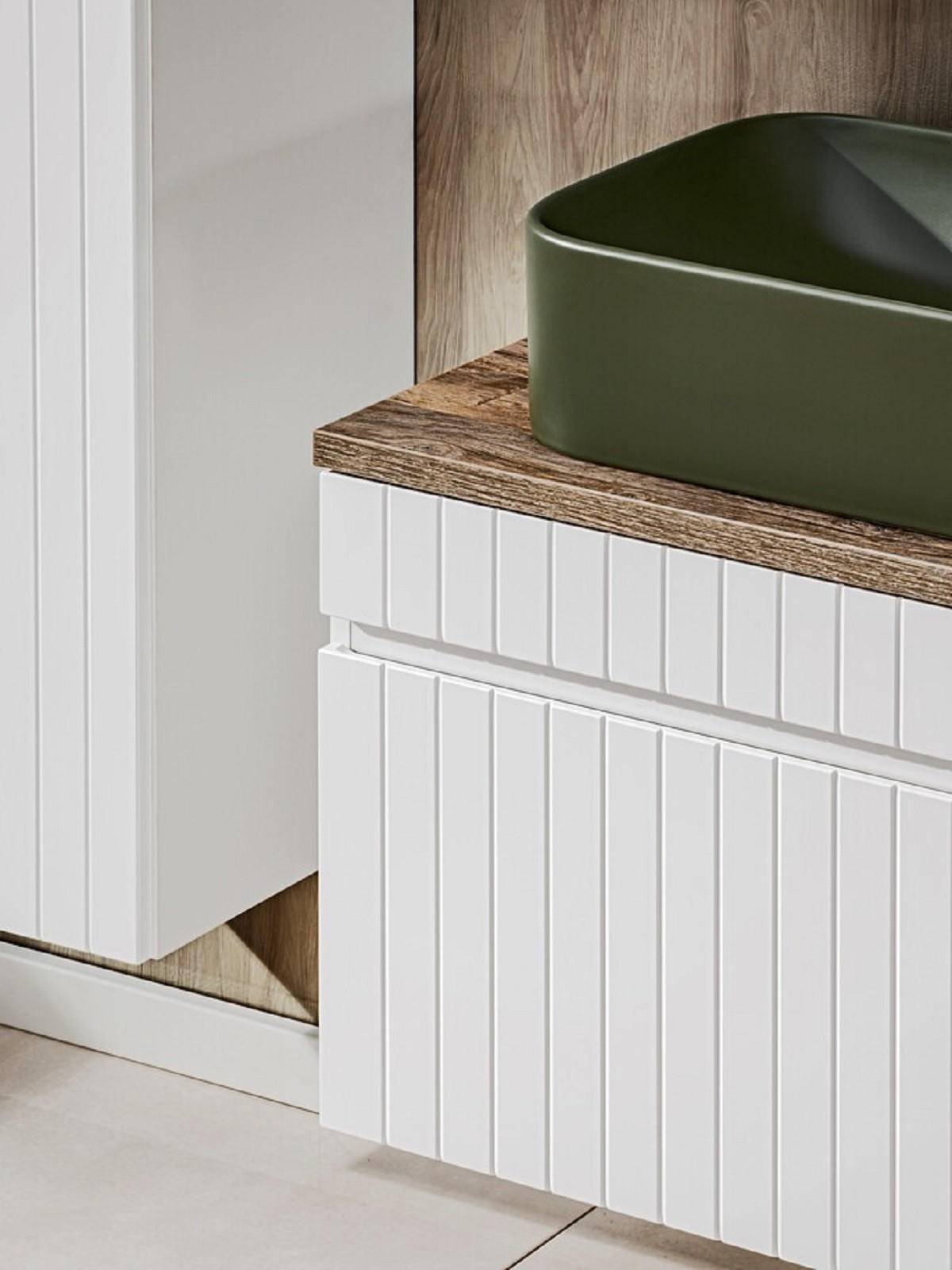 BADMÖBEL-SET 10Teile - Iconic White I BM66 in Weiß/Santa Fe Vintage - Weiß, Holz (140/160/46cm)