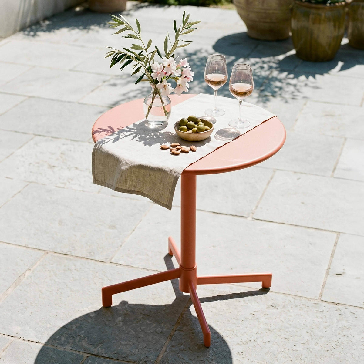 GARTENSET 3-tlg., Tonfarbe - Pink, Metall - Oviala